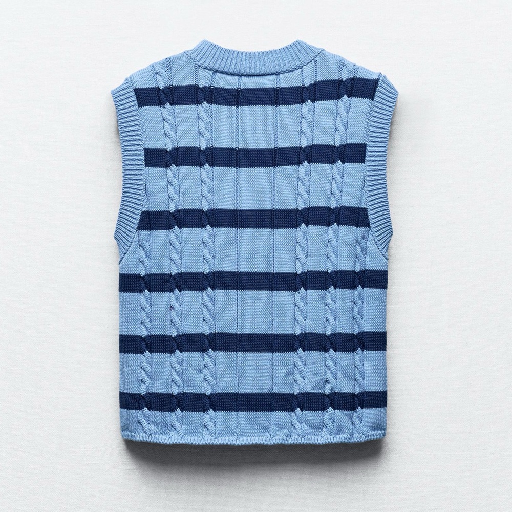 NWT Zara Striped Woven Knit Top - Picture 3 of 8